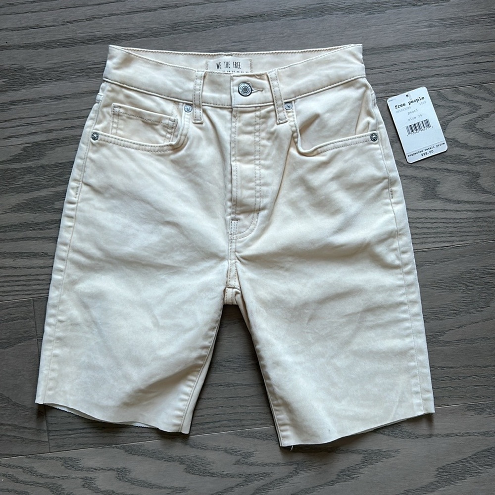 FREE PEOPLE Bermuda Cream Shorts NWT